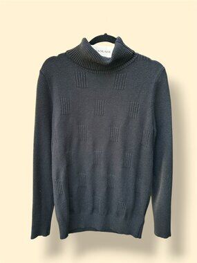Ekouaer Turtleneck Sweater NWT Black Textured Knit Pullover Size Small NWT